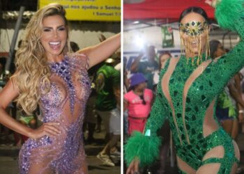 Carnaval: Erika Schneider e Aline Mineiro brilham em ensaio da Mocidade