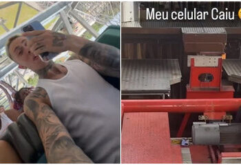 MC Daniel perde celular em montanha-russa; assista ao vídeo