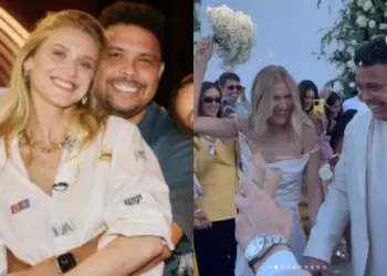Casamento de Ronaldo e Celina Locks acontece em cerimônia intimista em Ibiza, com famosos e noiva usando peça de R$ 92 mil