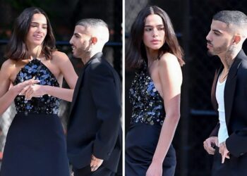 Encontro de Bruna Marquezine com Rauw Alejandro tem dancinha e troca de olhares